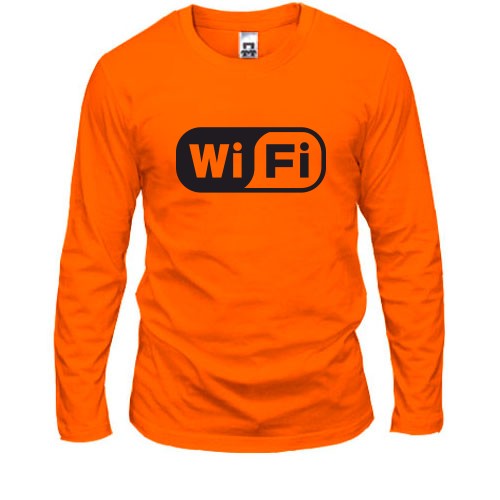Мужской лонгслив с голографической наклейкой «Wi Fi»