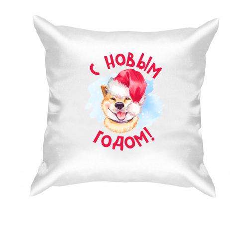 Подушка з собачкою З Новим Роком!