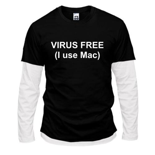 Комбінований лонгслів Virus free (I use Mac)