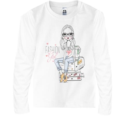 Дитячий лонгслів fashion girl