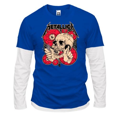 Лонгслив комби Metallica (арт череп)