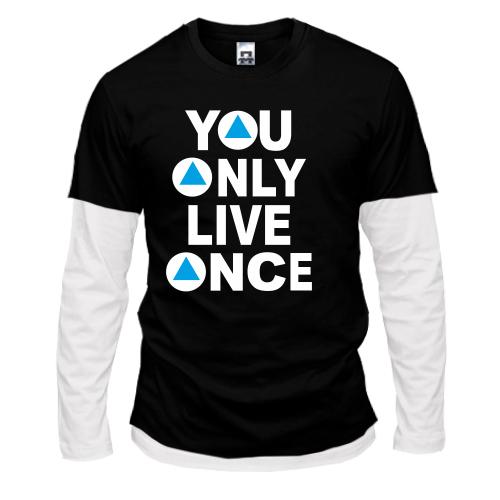 Лонгслив комби  You Only Live Once