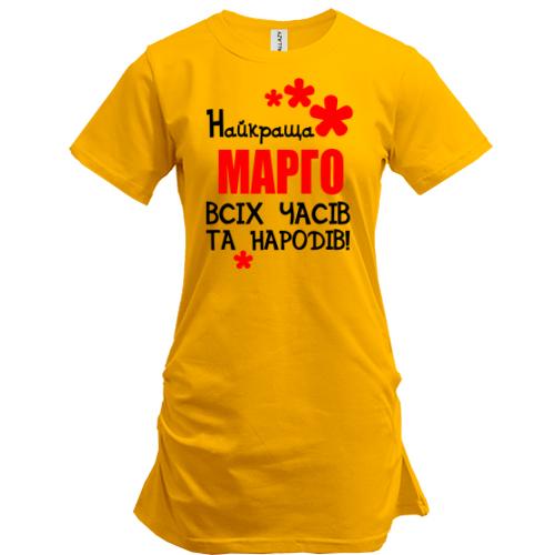 Подовжена футболка з написом 