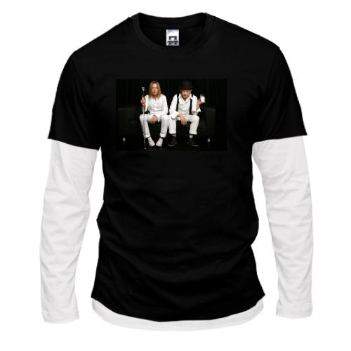 Лонгслив комби  БИ - 2 (в белом)