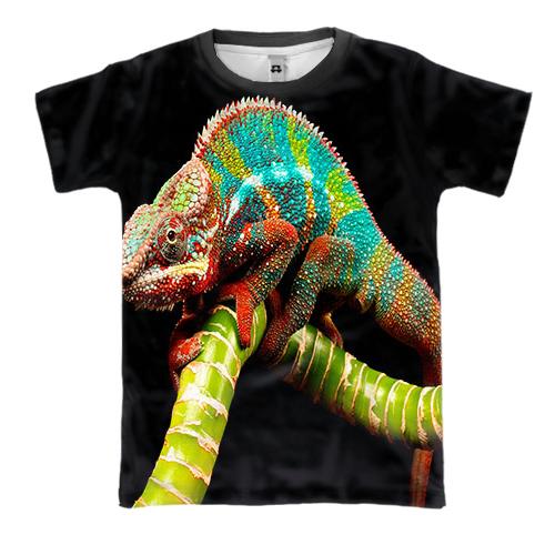 3D футболка з хамелеоном