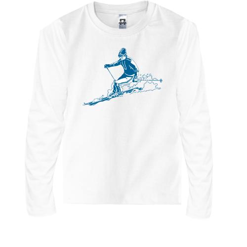 Детская футболка с длинным рукавом с лыжником 2