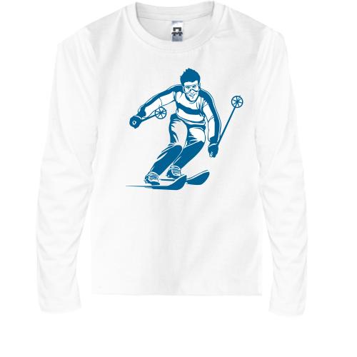 Детская футболка с длинным рукавом с лыжником 3