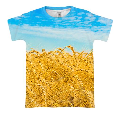 3D футболка с пшеничным полем