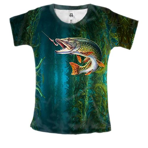 Женская 3D футболка Рыба в воде