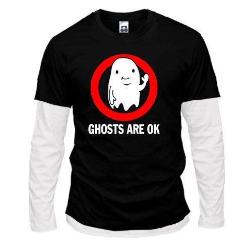 Комбінований лонгслів ghosts are ok