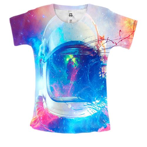Женская 3D футболка с астронавтом в космосе