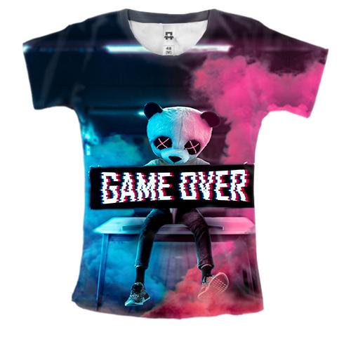 Женская 3D футболка Game over Panda