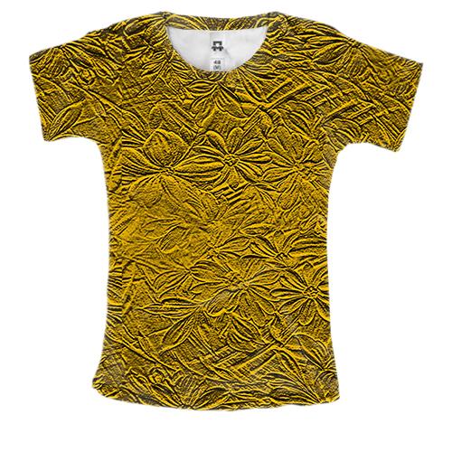 Женская 3D футболка с цветочным слитком золота