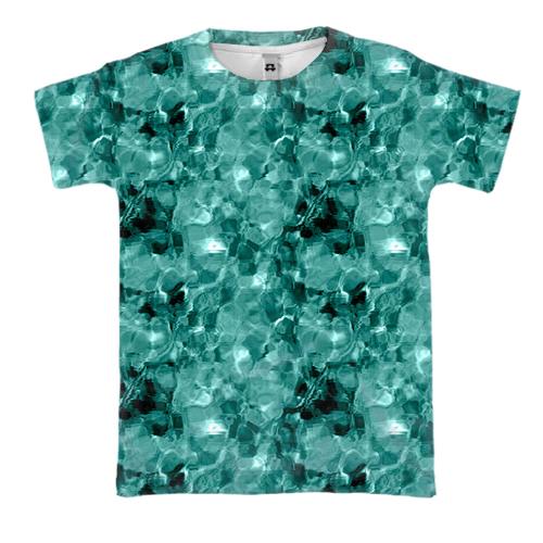 3D футболка з темно-синіми кристалами
