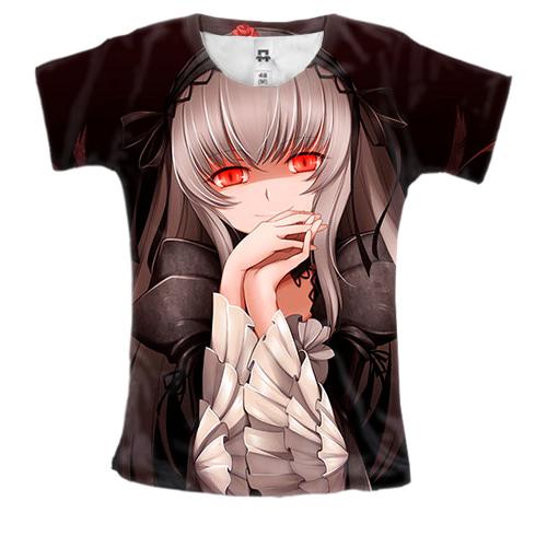 Жіноча 3D футболка с аниме девушкой 