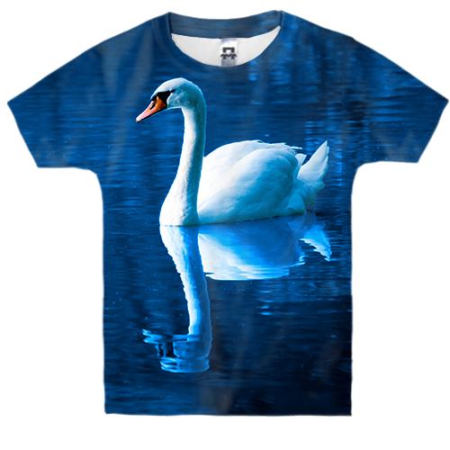 Дитяча 3D футболка з лебедем на пруду