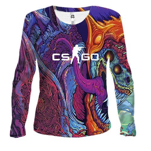Женская 3D футболка с длинными рукавами CS GO