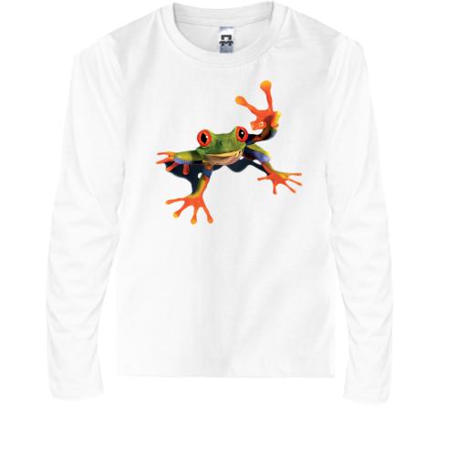 Детская футболка с длинным рукавом с яркой лягушкой