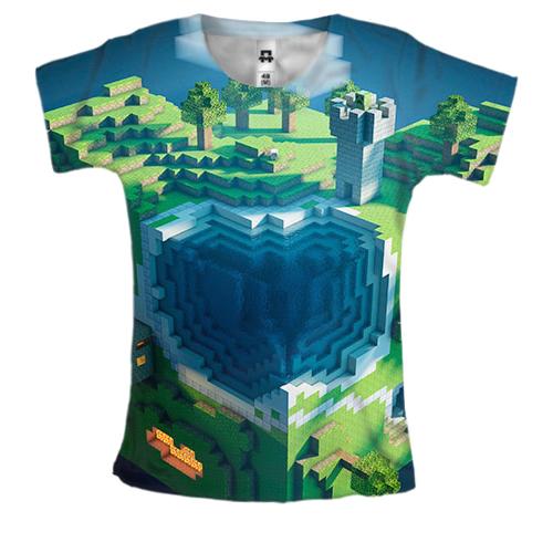 Женская 3D футболка Minecraft - Мир