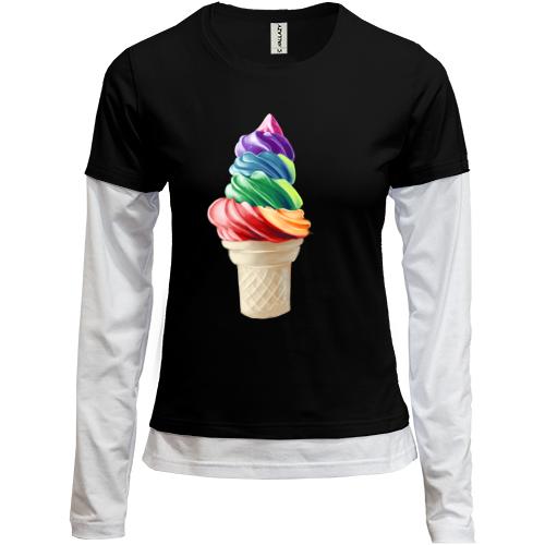 Лонгслив комби Gourmet ice-cream