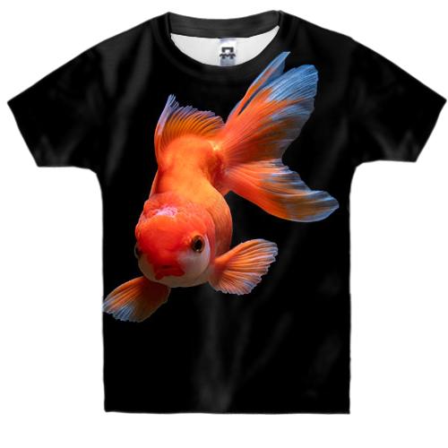 Детская 3D футболка с золотой рыбкой