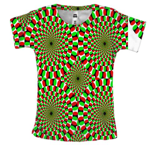 Жіноча 3D футболка з рухомими колами (оптична ілюзія)