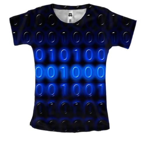Жіноча 3D футболка з двійковим кодом