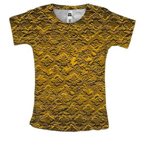 Жіноча 3D футболка з візерунковим злитком золота