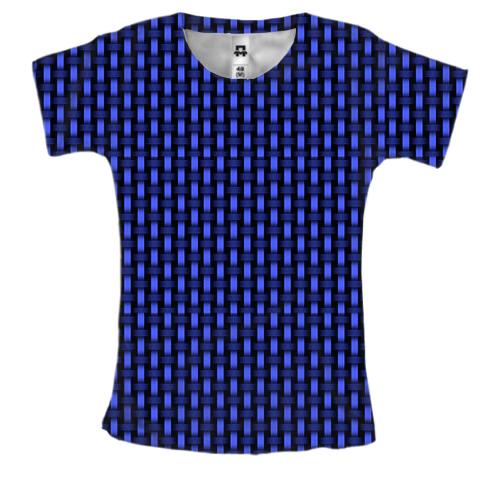 Жіноча 3D футболка з синім візерунком