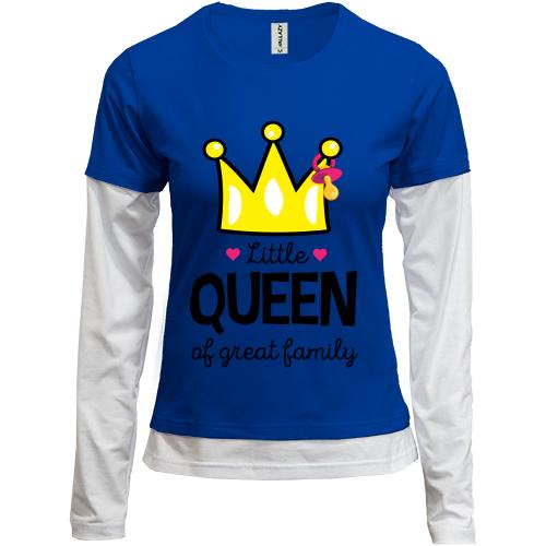 Комбинированный лонгслив Little queen af great family