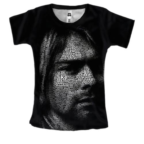 Жіноча 3D футболка Курт Кобейн з слів