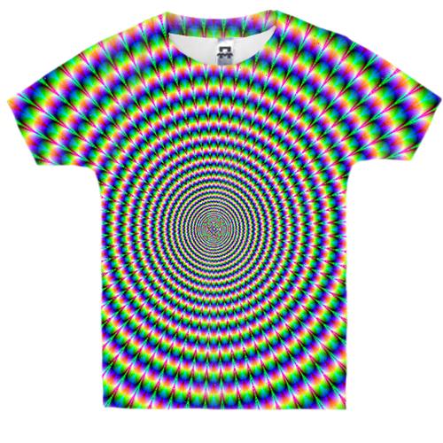 Дитяча 3D футболка з різнобарвним кругом (оптична ілюзія)