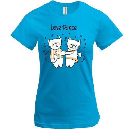 Футболка с котиками love dance