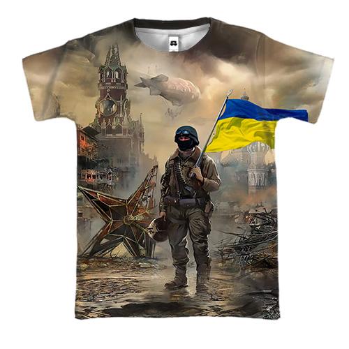 3D футболка з українським воїном