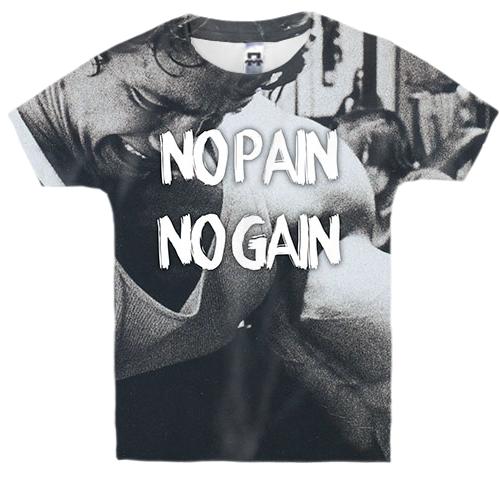 Детская 3D футболка No pain No gain