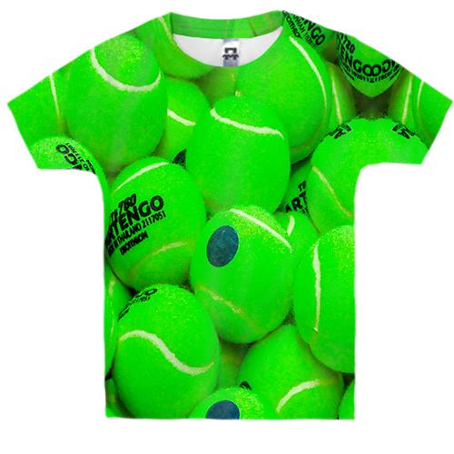 Дитяча 3D футболка з тенісними м'ячами
