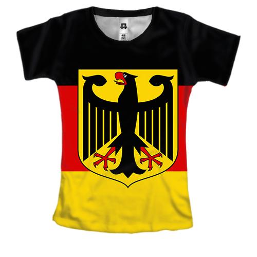 Женская 3D футболка с флагом Германии