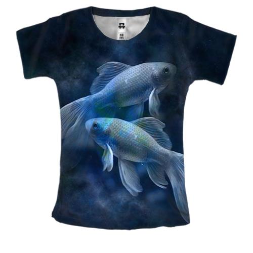 Женская 3D футболка со знаком зодиака - Рыбы