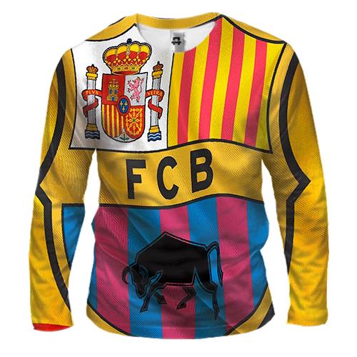 Чоловічий 3D лонгслів FC - Barcelona
