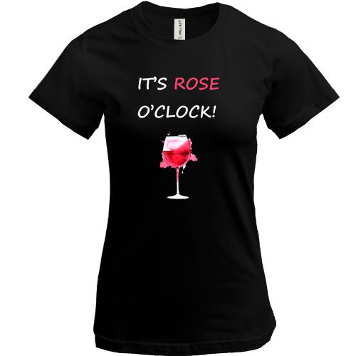 Футболка с надписью It's rose o'clock
