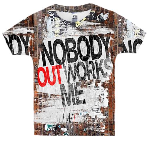 Дитяча 3D футболка Nobody outworks me