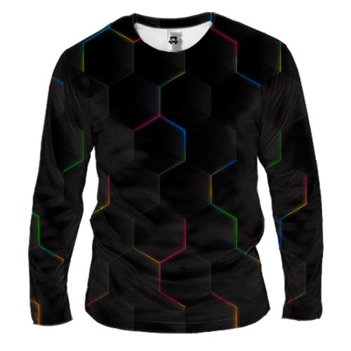 Мужской 3D лонгслив с цветной броней