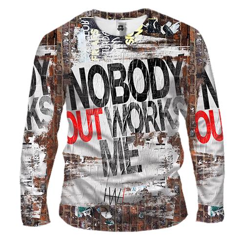 Чоловічий 3D лонгслів Nobody outworks me