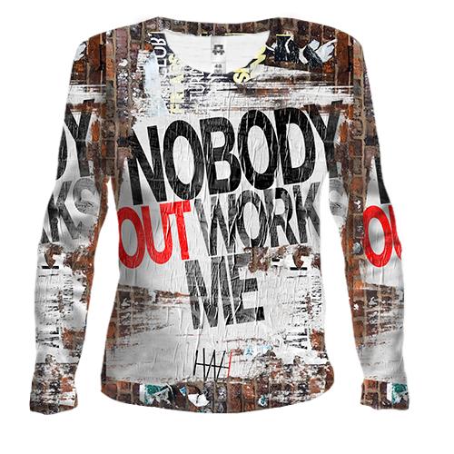 Жіночий 3D лонгслів Nobody outworks me
