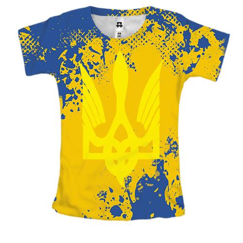 Женская 3D футболка с Гербом Украины (2)