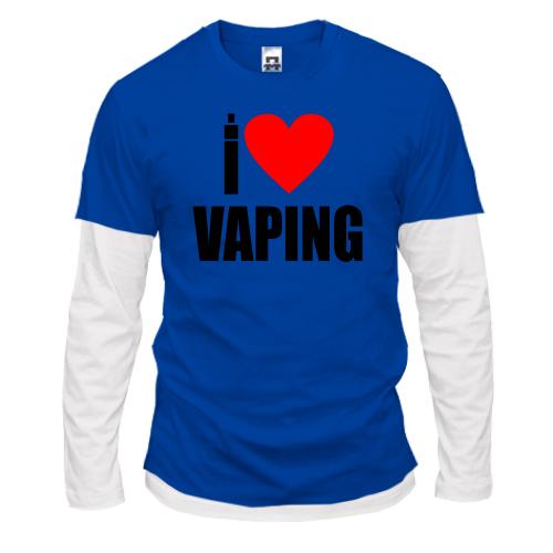 Комбинированный лонгслив I love Vaping