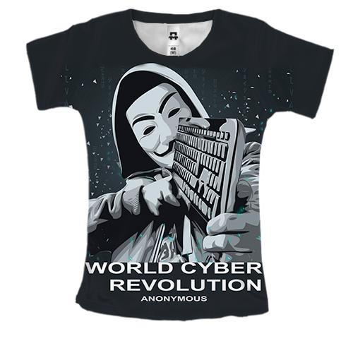Жіноча 3D футболка Кібервійська Anonymous