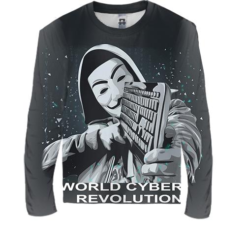 Детский 3D лонгслив Кибервойска Anonymous