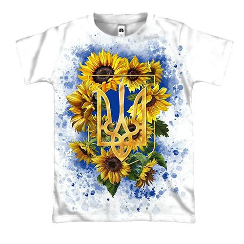 3D футболка Герб України із соняшниками