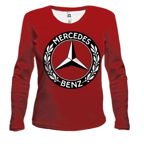 Жіночий 3D лонгслів со старым логотипом Mercedes Benz